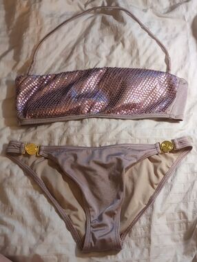 Victoria's Secret Pale Pink Satin Bikini